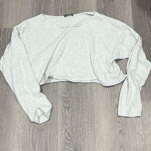 Brandy Melville Light Gray Crop Top